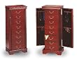 Louis Phillipe Style Cherry Wood Finish Jewelry Armoire