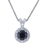 2 CT. Black Diamond Necklace In Sterling Silver with 18" Chain