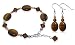 Tiger Eye Gemstone & Swarovski Crystal Sterling Silver Earrings 7 7.5 8 Adjustable Bracelet Set
