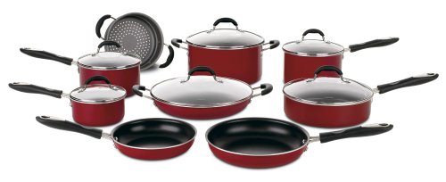 Cuisinart Advantage Non-Stick 15 Piece Cookware Set, Red