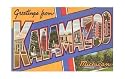 Greetings from Kalamazoo, Michigan Places Art Poster Print, 17x11