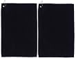 Set of Two Heavy 16x25 Black Golf Towels W/grommet and Hook