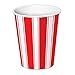 Beistle Stripes Beverage Cups, 9-Ounce, Red/White, 8 Count