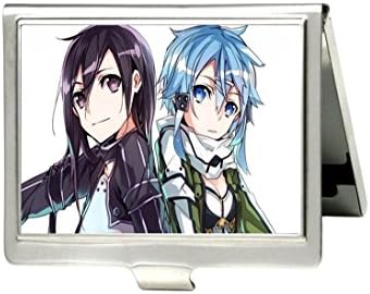 Sword Art Online SAO 50 Kirito Shinon Fashion Stainless Steel Business Name Card Case Holder