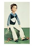 Boy Doll in Sweater Vest Premium Poster Print