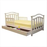 Elora Toddler Bed with Storage Drawer in White