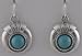 Silver Circle with Turquoise Resin Inlay Earrings