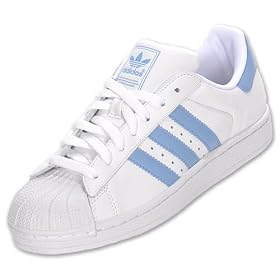 ADIDAS Mens Superstar Original Shoe, White Columbia Blue by adidas