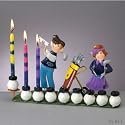 Hand Crafted Metal Golf Menorah from Menorah.com