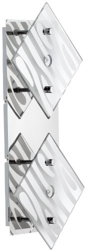 Trio-Leuchten 246470206 Niedervolt-Wandleuchte inklusiv 2x 20 W G4, mit Schalter, Chrom, Glas galvanisiert