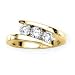 14K Yellow Gold 3 Stone Channel Set Round Diamond Engagement Ring (1/2 cttw, H-I, SI)