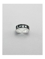 Message Colored Enamel Toe Ring In 92.5 Sterling Silver