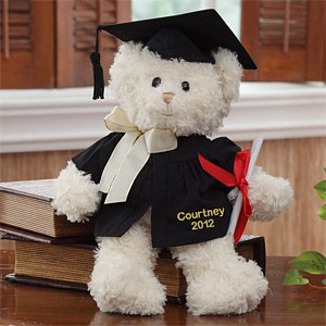 Personalized Bear with Graduation Gown and Cap