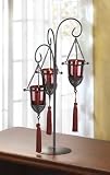 Tassel Votive Candle Holder Metal Glass Centerpiece