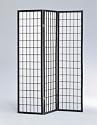 3-Panel Black Wood Shoji Screen / Room Divider