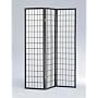 3-Panel Black Wood Shoji Screen / Room Divider