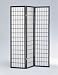 3-Panel Black Wood Shoji Screen / Room Divider