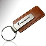 Pontiac Logo Brown Leather Key Chain