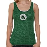 NCAA Boston Celtics Ladies Sizzle Burnout V-Neck Premium Sleep T-Shirt - Kelly Green (Large)