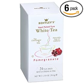 Bentley's Pomegranate White Tea, 24 Count, Boxes (Pack of 6)