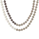 Cream, Champagne and Chocolate 8mm Simulated Pearl Necklace, 60"- $11.99