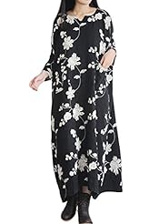 Plus Size Cotton Embroidered Spring Maxi Dress 