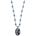 Blue Moon Beaded Pendant Necklace