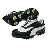 Puma PG SYM Wide Men's Golf Shoe - Black/White/Steel Grey/Bright Chartreuse Green - 184157-02