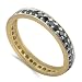 9ct Yellow Gold 1.0ct Classic Black Diamond Full Eternity Ring with Round Diamonds