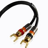 Mediabridge Ultra Series - 12ft - 16 AWG Stranded CL3 Rated Oxygen-Free Speaker Cable - Dual Gold Spade Tips to Dual Gold Spade Tips
