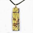 Murano Glass Pendant Jewelry - Rectangle L Gold/Brown Style1