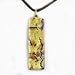 Murano Glass Pendant Jewelry - Rectangle L Gold/Brown Style1