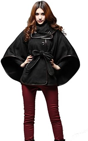 Easy Women Elegant Batwing Korean Winter warm vogue Cape Wool Coat Jacket Outwear