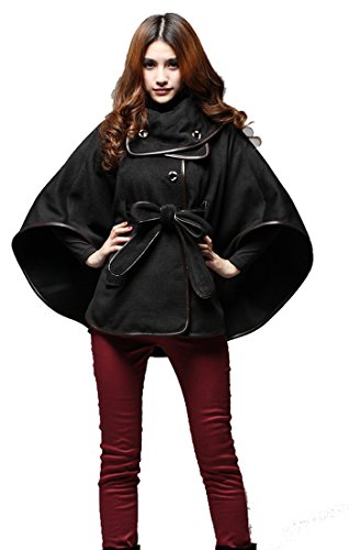Easy Women Elegant Batwing Korean Winter warm vogue Cape Wool Coat Jacket Outwear