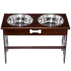 Wooden Elevated Pet Feeder - 16"
