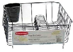 Rubbermaid Antimicrobial Dish Drainer, Large, Black