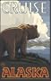 Northwest Art Mall 11" x 17" Poster Alaska Grizzly Bear and Cruise Ship by Paul A. Lanquist