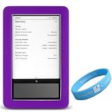 Purple Silcone Skin for Barnes and Nobles Nook eReader + Wisdom*Courage Wristband