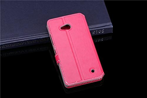 Microsoft Lumia 640 Case - Unismart ® Stand Pu Leather Wallet Case Cover with Card Slot for 5.0 Inches Microsoft Lumia 640 (Hot Pink)