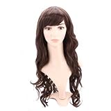 HDE (TM) Long Medium Brown Curly Hairstyle Wig