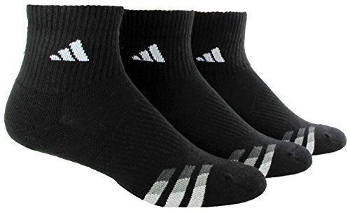 Adidas Men's 3-Pack Cushion Quarter Socks- Black