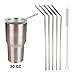 Uniqhia Extra Long Stainless Steel Drinking Straws, Set of 5, Fits 30 Oz & 20 Oz Yeti, Ric, ORCA and More Tumbler Rambler Cups - Free Cleaning Brush Included (10.5'')