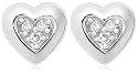 10k White Gold Diamond Heart Earring (.04 cttw, I-J Color, I2-I3 Clarity)