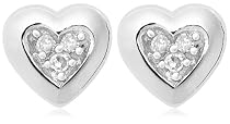 10k White Gold Diamond Heart Earring (.04 cttw, I-J Color, I2-I3 Clarity)