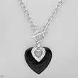Heart Necklace With Genuine Crystals Beautifully Designed in Two tone Enamel and 925 Sterling silver. Total item weight 26.8g Length 18in