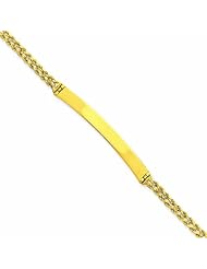 14K Gold Two Strand Rope ID Bracelet 7 Inches