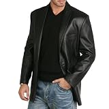 Buy : BGSD Mens One-Button Lambskin Leather Blazer - Regular, Tall, Big
