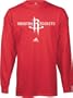 adidas Houston Rockets Red Primary Logo Long Sleeve T-shirt (Medium)