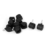 uxcell　グリップリングステムキャスター　プラスチック　金属　ブラック　スイベル　247g　１０個入り