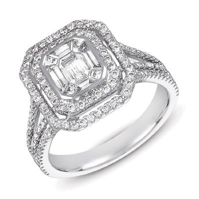 14k White Gold Diamond Band Ring - JewelryWeb